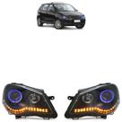 Farol Dianteiro Daylight Polo 2007 A 2014 Led Máscara Negra