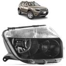 Farol Dianteiro Duster 2012 2013 2014 2015 Máscara Negra Lisa Acrílico Foco Duplo