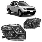 Farol Dianteiro Duster Oroch 2016 A 2017 Máscara Negra