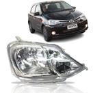 Farol Dianteiro Etios 2013 14 15 16 17 Cromado Foco Simples Carcaça Cinza