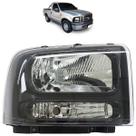 Farol Dianteiro F-250 2007 2008 2009 2010 2011 Máscara Negra Lisa Acrílico Foco Simples Defletor