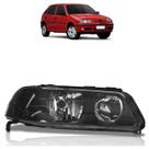 Farol Dianteiro Gol G3 1999 2000 2001 2002 2003 2004 2005 Máscara Negra Lisa Acrílico Carcaça Preta Foco Duplo Carcaça Preta