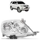 Farol Dianteiro Hilux Sw4 2005 2006 2007 2008 Máscara Cromada Foco Duplo Lisa Acrílico