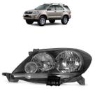Farol Dianteiro Hilux SW4 2005 2006 2007 2008 Máscara Negra Lente Lisa Acrílico Foco Duplo