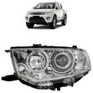 Farol Dianteiro L200 Triton 2013 2014 2015 2016 Máscara Cromada