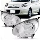 Farol Dianteiro Nissan March 2011 2012 2013 2014 Cromado