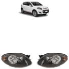 Farol Dianteiro Palio G5 2012 2013 2014 2015 A 2016 Máscara Negra Foco Duplo Lente Lisa Acrílico