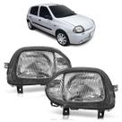 Farol Dianteiro Renault Clio 1999 2000 2001 2002 2003 Máscara Negra Lisa Acrílico