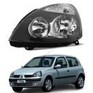 Farol Dianteiro Renault Clio 2003 04 05 06 07 08 09 10 11 Máscara Negra