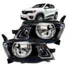 Farol Dianteiro Renault Kwid 2017 Até 2021 Manual Com Friso Preto Par 2pçs Farol Dianteiro Renault Kwid 2017 Até 2021 Manual Com Friso Preto Par 2pçs