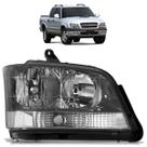 Farol Dianteiro S10 Blazer Pitbull 2001 2002 2003 2004 2005 2006 2007 2008 2009 2010 2011 Máscara Cinza Lente Lisa Acrílico Foco Duplo