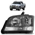 Farol Dianteiro S10 Blazer Pitbull 2001 2002 2003 2004 2005 2006 2007 2008 2009 2010 2011 Máscara Cinza Lente Lisa Acrílico Foco Duplo