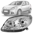 Farol dianteiro sandero 2012 a 2014 masc cromada ld esquerdo