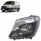 Farol Dianteiro Sprinter 2017 A 2019 Máscara Cinza Com Auxiliar