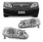 Farol Dianteiro Toyota Corolla 2003 a 2007 e Fielder 2003 a 2007 Máscara Cromada Foco Duplo