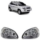 Farol Dianteiro Tucson 2005 A 2016 Máscara Cromada