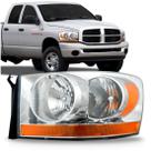 Farol Dodge Ram 2006 a 2007 Cromado Pisca Âmbar Inferior Farol Dodge Ram 2006 a 2007 Cromado Pisca Âmbar Inferior