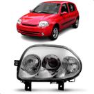 Farol Elétrico Clio 1999 A 2002 Foco Duplo Cromado Sem Motor