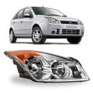 Farol esquerdo ford fiesta 2008 2009 2010 cromado foco duplo