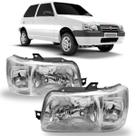 Farol fiat uno 2004 ate 2013 mascara cromada (par) s/cupula Farol fiat uno 2004 ate 2013 mascara cromada (par) s/cupula