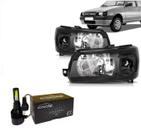 Farol fiat uno 2004 ate 2013 mascara negra (par) e super led