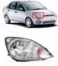 Farol Fiesta Hatch Sedan Cromado 2003 2004 2005 2006 Direito