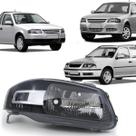 Farol Gol Power Parati Saveiro G4 Ate 2009 Le Mascara Negra Com Defletor Pisca Cromado H4 5W0941006H
