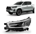 Farol Hilux Srv 2021 2022 C/ Led Aro Cinza