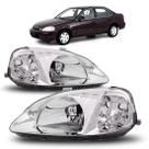 Farol honda civic 1999 2000 cromado cúpula cristal