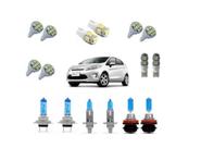 Farol Lampadas Led + Super Branca Ford New Fiesta 2018 2019 Farol Lampadas Led + Super Branca Ford New Fiesta 2018 2019