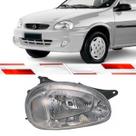 Farol Ld Corsa Hatch Sedan Pisca Amarelo Carcaça Preto Lente Policarbonato Farol Ld Corsa Hatch Sedan Pisca Amarelo Carcaça Preto Lente Policarbonato