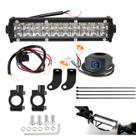 Farol Led Barra Moto 60w 6000k 20 Leds C/ Suporte + botao + fusivel