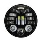Farol LED Preto De 5,75 Polegadas Para Motocicleta 50W DRL Com Feixe Alto E Baixo Para Harley