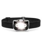 Farol LED USB Recarregável Fonte de Luz Dupla Preto
