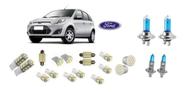 Farol + Leds Ford Fiesta 2007 A 2013 Kit 20 Lampadas Brancas