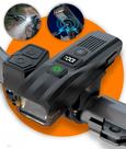 Farol Luz Led Forte Para Bicicleta Lanterna de Bike USB Recarregável Sensor e Buzina Forte Premium
