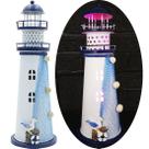 Farol Marítimo Artesanal Metal Enfeite Náutico Com LEDs 30cm Pássaro