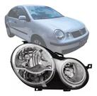 Farol mascara cromada polo hatch sedan 2003 04 05 06 direito