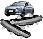 Farol Milha Auxiliar DRL Peugeot 208 20 21 22 23 24 Daylight Com Led Carcaça Branca Par 2pçs