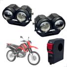 Farol Milha Auxiliar Neblina Led 20w 12v + Botão On/ Off Usb XTZ 250 Lander 249cc 2007 até 2024