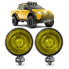 Farol Milha Auxiliar Off Road Cromado Amarelo Farol Milha Auxiliar Off Road Cromado Amarelo