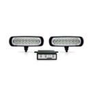 Farol Milha Led Retangular Slim 12V/24V 3 Em 1 Bivolt 16 Led Branco 16W 220Cd