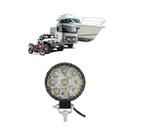 Farol Milha Redondo 9 Leds 27W 12v/24v Colheitadeira Agrícola Caminhão Barco Farol Milha Redondo 9 Leds 27W 12v/24v Colheitadeira Agrícola Caminhão Barco