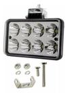 Farol Milha Retangular Led 24w 12v 24v Jeep Caminhão Volvo
