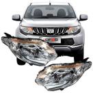Farol Mitsubishi L200 Triton 2016 2017 2018 2019 Máscara Negra Pisca Âmbar