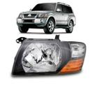 Farol Mitsubishi Pajero Full 2000 2001 2002 2003 Máscara Negra Farol Mitsubishi Pajero Full 2000 2001 2002 2003 Máscara Negra