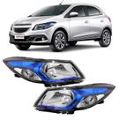 Farol Onix Prisma 2013 A 2019 Máscara Negra Moldura Azul Farol Onix Prisma 2013 A 2019 Máscara Negra Moldura Azul