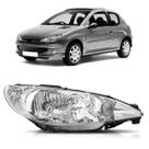 Farol Peugeot 206 E 206 Sw Ano 00 Ao 06 Foco Simples Liso