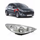 Farol Peugeot 207 2009/10/11/12/13/14 Cromado - Lado Direito Farol Peugeot 207 2009/10/11/12/13/14 Cromado - Lado Direito