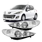 Farol peugeot 207 par 2008 2009 2010 2011 2012 cromado Farol peugeot 207 par 2008 2009 2010 2011 2012 cromado